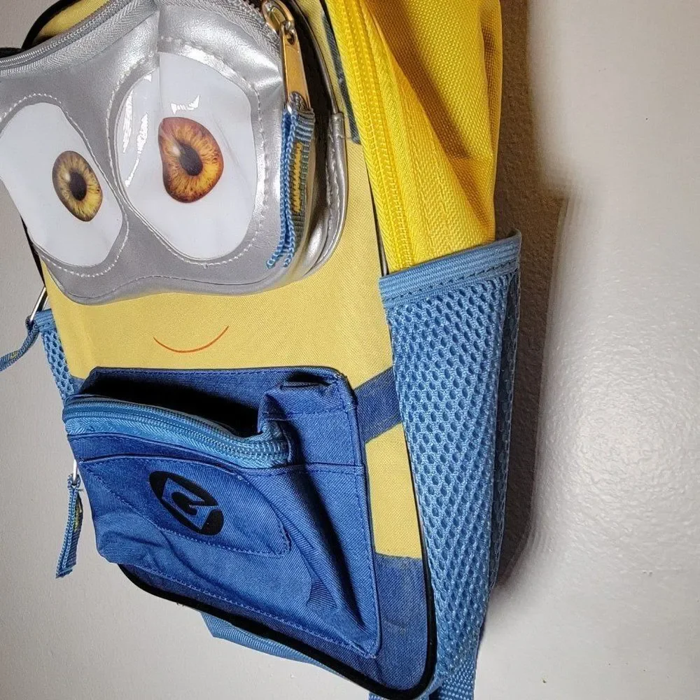 Universal Unisex Kids Yellow Blue Illumination Bottle Holder Minion Backpack OS